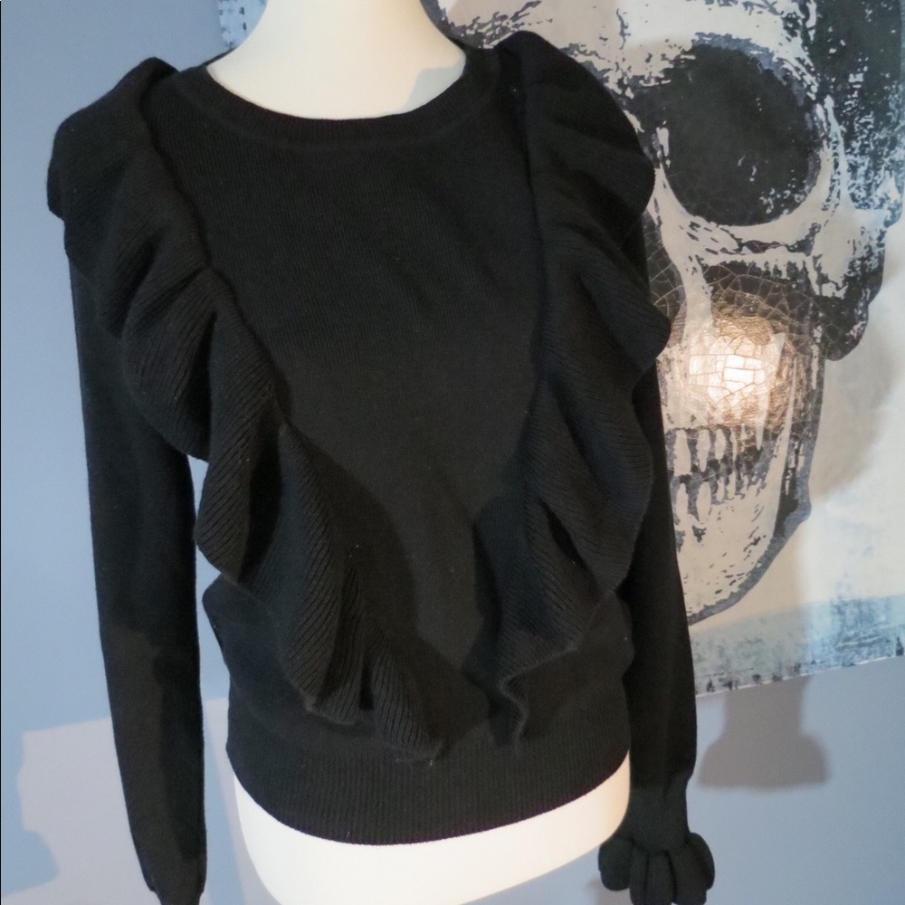 Black Ruffled Sweater